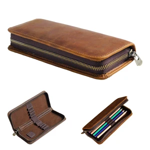 Leather Pencil Case Organizer 10 Slots, Portable Pouch for Fountain Pen | 10-Slot Large Capacity, Fits All Types of Pens, Durable Zipper, Slim Portable Design(brown) Leather Pencil Case Organizer 10 Slots, Portable Pouch for Fountain Pen | 10-Slot Large Capacity, Fits All Types of Pens, Durable Zipper, Slim Portable Design(brown)