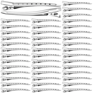 300 Pack Duck Bill Hair Clips with Holes, 3.5" Silver Rustproof Metal Alligator Curl Clips Hairpins for Salon and Women Girls Bows DIY Accessories 300 Pack Duck Bill Hair Clips with Holes, 3.5" Silver Rustproof Metal Alligator Curl Clips Hairpins for Salon and Women Girls Bows DIY Accessories