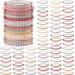 100 Pcs Friendship Braided Bracelets Bulk, Light | 100 Pcs Handmade Woven Wrist for Party Favor, Birthday Gift, Summer Camp, Colorful Adjustable String for Wowen, Light 100 Pcs Friendship Braided Bracelets Bulk, Light | 100 Pcs Handmade Woven Wrist for Party Favor, Birthday Gift, Summer Camp, Colorful Adjustable String for Wowen, Light