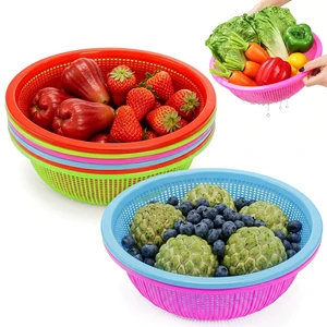 8 Pieces Plastic Wash Basket, Fruit Perforated Strainer for Kitchen | Essentials Kitchen Tool Large Food Strainer Basket for Vegetables, Cooked Pasta, Red, Blue, Green, Pink 8 Pieces Plastic Wash Basket, Fruit Perforated Strainer for Kitchen | Essentials Kitchen Tool Large Food Strainer Basket for Vegetables, Cooked Pasta, Red, Blue, Green, Pink