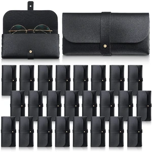 30 Pack Soft Eyeglass Cases, PU Leather Sunglasses Pouches, Black 30 Pack Soft Eyeglass Cases, PU Leather Sunglasses Pouches, Black