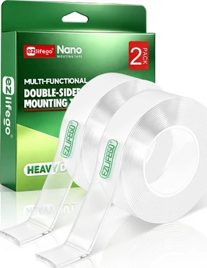 Heavy Duty Invisible Bond Nano Double Sided Mounting Tape, 2-Pack | 396 inch Extra-Large, Nano-Tech, Holds up to 72lbs, All-Purpose, Instant Hold, Industrial-Strength, Indoor & Outdoor Decor Heavy Duty Invisible Bond Nano Double Sided Mounting Tape, 2-Pack | 396 inch Extra-Large, Nano-Tech, Holds up to 72lbs, All-Purpose, Instant Hold, Industrial-Strength, Indoor & Outdoor Decor