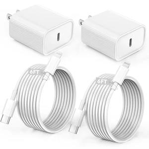 iPhone Charger Fast Charging,iPhone Fast Charger 2Pack Type C Fast Charger Block Plug Adapter 6FT USB-C to Lightning Cable Cord for iPhone14/13/13 Pro/12 Pro/12 Pro Max/11/Xs Max/XR/X/SE,iPad,AirPods iPhone Charger Fast Charging,iPhone Fast Charger 2Pack Type C Fast Charger Block Plug Adapter 6FT USB-C to Lightning Cable Cord for iPhone14/13/13 Pro/12 Pro/12 Pro Max/11/Xs Max/XR/X/SE,iPad,AirPods