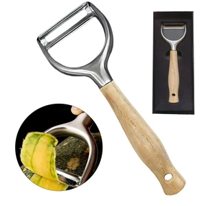 Stainless Steel Vegetable Peeler, Potato Peelers For Kitchen | 420J2 Ultra Sharp Serrated Swivel Blades, 304 Head, Quick Peeling Carrot Fruit,Ergonomic Non-Slip Real Wooden Handle,Gift Box Stainless Steel Vegetable Peeler, Potato Peelers For Kitchen | 420J2 Ultra Sharp Serrated Swivel Blades, 304 Head, Quick Peeling Carrot Fruit,Ergonomic Non-Slip Real Wooden Handle,Gift Box