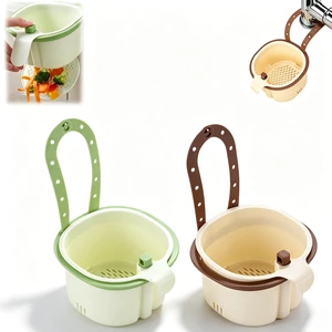 Hanging Sink Drain Basket, Kitchen Sink Strainer Basket, Sink Drain Strainer Self Cleaning Multifunctional Hanging Sink Drain Basket for Draining, Washing, Storage (Green+Brown) Hanging Sink Drain Basket, Kitchen Sink Strainer Basket, Sink Drain Strainer Self Cleaning Multifunctional Hanging Sink Drain Basket for Draining, Washing, Storage (Green+Brown)