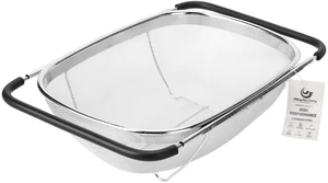 Kitchen Accessories Over the Sink Colander Strainer BasketStainless Steel Colander with Expandable Rubber Grip Sink Drainer-Rinse Vegetables Fruits &Strain&Drain (Large-Fine mesh) Kitchen Accessories Over the Sink Colander Strainer BasketStainless Steel Colander with Expandable Rubber Grip Sink Drainer-Rinse Vegetables Fruits &Strain&Drain (Large-Fine mesh)