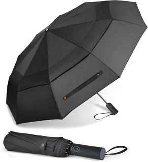 Compact Golf Umbrella, 10 Ribs Vented Windproof Travel | 49/54/62 Inch Large Oversize, Double Canopy, Quick-Dry Fabric, Lightweight(49 Inch, Black) Compact Golf Umbrella, 10 Ribs Vented Windproof Travel | 49/54/62 Inch Large Oversize, Double Canopy, Quick-Dry Fabric, Lightweight(49 Inch, Black)