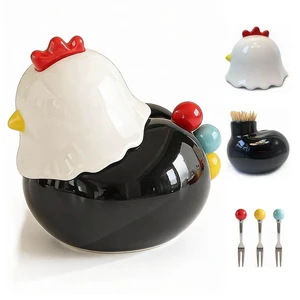 Toothpick Holder Dispenser and Fruit Fork Set, Unique Cute Kitchen Decor and Gadgets Gifts, 3 Food-Grade 304 Stainless Steel Forks, Funny Kitchen Gadgets for Home Table Accessories Toothpick Holder Dispenser and Fruit Fork Set, Unique Cute Kitchen Decor and Gadgets Gifts, 3 Food-Grade 304 Stainless Steel Forks, Funny Kitchen Gadgets for Home Table Accessories