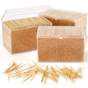 12000 Pcs Bamboo Wooden Toothpicks Double Sided for Party Food | Storage Box Included, Bulk Wooden Picks for Appetizers Barbecue Fruit, Teeth Cleaning Catering Parties Events 12000 Pcs Bamboo Wooden Toothpicks Double Sided for Party Food | Storage Box Included, Bulk Wooden Picks for Appetizers Barbecue Fruit, Teeth Cleaning Catering Parties Events