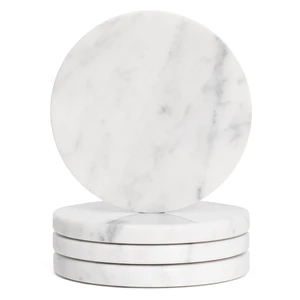 Set of 4 White Drink Coasters, 4-Inch Exquisite Marble Stone Coasters, Natural Stone Design, Perfect for housewarmings, Anniversaries, and Office Decor, While Helping Protect countertops Set of 4 White Drink Coasters, 4-Inch Exquisite Marble Stone Coasters, Natural Stone Design, Perfect for housewarmings, Anniversaries, and Office Decor, While Helping Protect countertops