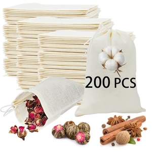 200PCS 3x4 Small Muslin Cloth Bags with Drawstrings - Reusable Empty Spice & Herb Bags for Cooking, Potpourri, cloth tea bags, cloth bags bulk 200PCS 3x4 Small Muslin Cloth Bags with Drawstrings - Reusable Empty Spice & Herb Bags for Cooking, Potpourri, cloth tea bags, cloth bags bulk