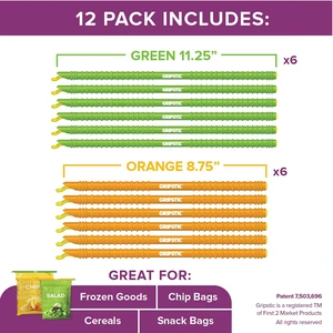 Bag Sealer - 12-Pack Large Reusable Bag Clips, Original Airtight & Waterproof Seal for Food Storage Bag Sealer - 12-Pack Large Reusable Bag Clips, Original Airtight & Waterproof Seal for Food Storage