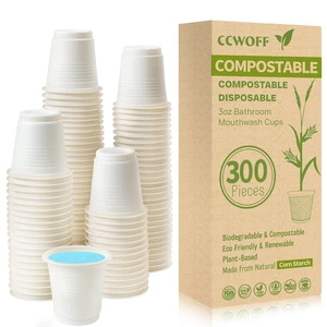 300PCS 3 OZ Bathroom Cups 100% Compostable Biodegradable Eco Friendly Cups Small Cups Disposable Mini Mouthwash Cups for Bath Rinse Cup Shot Disposable Cups for Drinking Washing Cups 300PCS 3 OZ Bathroom Cups 100% Compostable Biodegradable Eco Friendly Cups Small Cups Disposable Mini Mouthwash Cups for Bath Rinse Cup Shot Disposable Cups for Drinking Washing Cups