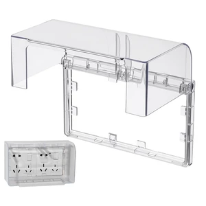 Waterproof Socket Cover Double-Position Thickened Protective Case with Adhesive for Indoor and Outdoor Outlet Protection Splash-Proof Wall Socket Box 7.95X4.76X2.95In Waterproof Socket Cover Double-Position Thickened Protective Case with Adhesive for Indoor and Outdoor Outlet Protection Splash-Proof Wall Socket Box 7.95X4.76X2.95In