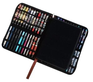 Large Capacity Fountain Pen Case PU Leather Coffee Color 48 Slots pen pouch bag Large Capacity Fountain Pen Case PU Leather Coffee Color 48 Slots pen pouch bag