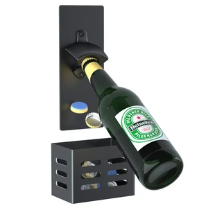 Magnetic Bottle Opener Wall Mounted with Cap Catcher (black) | Man Cave Accessories Removable Wall Mounted Beer Bottle Opener for Kitchen Fridge, Beer Gifts for Men Magnetic Bottle Opener Wall Mounted with Cap Catcher (black) | Man Cave Accessories Removable Wall Mounted Beer Bottle Opener for Kitchen Fridge, Beer Gifts for Men