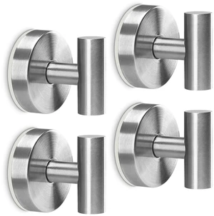 Towel Hooks Shower Suction Hook Towel Hanger for Bathroom Hanging Coat, Robe, Removable Wall Mounted Hook for Bedroom Kitchen Hotel Pool Brushed Nickel(4-Pack) Towel Hooks Shower Suction Hook Towel Hanger for Bathroom Hanging Coat, Robe, Removable Wall Mounted Hook for Bedroom Kitchen Hotel Pool Brushed Nickel(4-Pack)