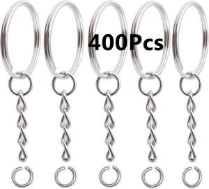 400 PCS 25mm Key Chain Rings Bulk, 1 Inch Metal Keychain Split Ring Key Jump Ring for DIY Craft 400 PCS 25mm Key Chain Rings Bulk, 1 Inch Metal Keychain Split Ring Key Jump Ring for DIY Craft