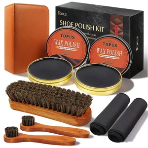 8 Pieces Black Shoe Polish Kit, Includes 2Pcs 1.4Oz Black Shoe Wax, 3 Pieces Horsehair Boots Brushes, 2Pcs Shine Cloths Leather Shoes and Boots Care Kit with Storage Bag 8 Pieces Black Shoe Polish Kit, Includes 2Pcs 1.4Oz Black Shoe Wax, 3 Pieces Horsehair Boots Brushes, 2Pcs Shine Cloths Leather Shoes and Boots Care Kit with Storage Bag