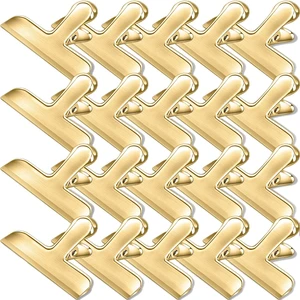 Bag Clips, 20 Pack Chip Clips Heavy Duty Snack Bread Coffee Clip, Air Tight Seal Food Clip Large Clamp Office Paper Clamps for Food Packages, Kitchen, Office, Home, Fridge Gold Bag Clips, 20 Pack Chip Clips Heavy Duty Snack Bread Coffee Clip, Air Tight Seal Food Clip Large Clamp Office Paper Clamps for Food Packages, Kitchen, Office, Home, Fridge Gold