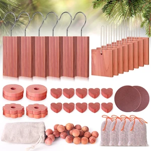 Cedar Blocks for Clothes Storage 56 Pcs, 100% Aromatic Planks with Metal Hooks, Cedar Wood Chips and Balls for Closets and Drawers, Fresh Scented Sachets Cedar Blocks for Clothes Storage 56 Pcs, 100% Aromatic Planks with Metal Hooks, Cedar Wood Chips and Balls for Closets and Drawers, Fresh Scented Sachets