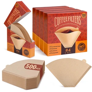 500 Count Coffee Filters #4, Unbleached Cone Coffee Filter 8-12 Cup | 5 Individual Value Packs for Easy Storage, Compatible with Ninja, Cuisinart Coffee Makers,Pour Over Coffee Dripper 500 Count Coffee Filters #4, Unbleached Cone Coffee Filter 8-12 Cup | 5 Individual Value Packs for Easy Storage, Compatible with Ninja, Cuisinart Coffee Makers,Pour Over Coffee Dripper