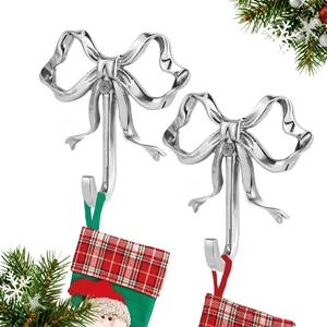 2-Pack Bow Wall Hooks Gold Hooks Door Hanger for Towels Coat Bag, No-Trace Sticky Hooks for Christmas Stockings Holder, Heavy Duty Wall Hooks for Living Room Bedroom Entryway Decor (Silvery) 2-Pack Bow Wall Hooks Gold Hooks Door Hanger for Towels Coat Bag, No-Trace Sticky Hooks for Christmas Stockings Holder, Heavy Duty Wall Hooks for Living Room Bedroom Entryway Decor (Silvery)