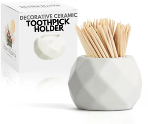 Ceramic Toothpick Holder - Classic White Oval Design - Toothpicks Holder Dispenser | Toothpick Holders Decorative | Great for Parties, Weddings, or Get-Togethers with Friends Ceramic Toothpick Holder - Classic White Oval Design - Toothpicks Holder Dispenser | Toothpick Holders Decorative | Great for Parties, Weddings, or Get-Togethers with Friends