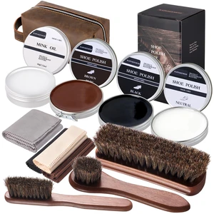 12Pcs Shoe Polish Kit, Horsehair Brush Shoe Shine Kit For men | Shoes Boots Care Brushes Polish Kit 12Pcs Shoe Polish Kit, Horsehair Brush Shoe Shine Kit For men | Shoes Boots Care Brushes Polish Kit