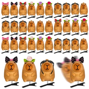 24 Pcs Capybara Clips for Hair, Cute Capybara Hair Clip, Festival Rave Sprouts for Womens Party Props Gift 24 Pcs Capybara Clips for Hair, Cute Capybara Hair Clip, Festival Rave Sprouts for Womens Party Props Gift