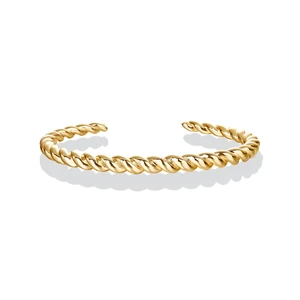 Chunky Twisted Braided Bangle Bracelet, 14K Gold Plated, Yellow Gold Chunky Twisted Braided Bangle Bracelet, 14K Gold Plated, Yellow Gold