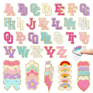 77 Pcs Self Adhesive Chenille Patches for DIY Clothing, Rainbow Heart Flower Embroidered Patch Glitter Chenille Patches Sticker for Fabric Jacket Backpacks Repair Decor 77 Pcs Self Adhesive Chenille Patches for DIY Clothing, Rainbow Heart Flower Embroidered Patch Glitter Chenille Patches Sticker for Fabric Jacket Backpacks Repair Decor