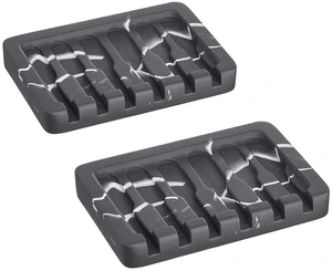 2PCS Self Draining Soap Dish - Marble Look Soap Holder Tray Savers Box Container Sponge Holder for Bathroom Shower Kitchen, Black 2PCS Self Draining Soap Dish - Marble Look Soap Holder Tray Savers Box Container Sponge Holder for Bathroom Shower Kitchen, Black