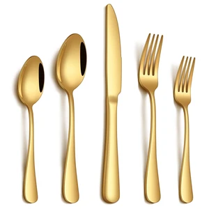 20 Piece Gold Silverware Set, Stainless Steel Flatware Set for 4 Food Grade Novelty Flatware Cutlery Utensil Set Include Knife Fork Spoon Mirror Polished Dishwasher Safe 20 Piece Gold Silverware Set, Stainless Steel Flatware Set for 4 Food Grade Novelty Flatware Cutlery Utensil Set Include Knife Fork Spoon Mirror Polished Dishwasher Safe