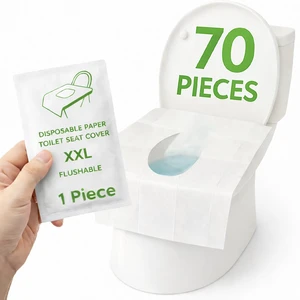 Individually Wrapped XXL Toilet Seat Covers Disposable Flushable for Travel (70 Pack), Full Coverage Paper Liners for Kids & Adults Individually Wrapped XXL Toilet Seat Covers Disposable Flushable for Travel (70 Pack), Full Coverage Paper Liners for Kids & Adults