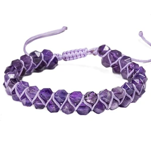Natural Amethyst Bracelet for Men Women, 6mm Double Layer Braided Healing Crystal Bead Bracelet, Hand-Woven Adjustable Purple Gemstone Stone Jewelry Gifts, Stress Relief Energy Bracelet with Gift Box Natural Amethyst Bracelet for Men Women, 6mm Double Layer Braided Healing Crystal Bead Bracelet, Hand-Woven Adjustable Purple Gemstone Stone Jewelry Gifts, Stress Relief Energy Bracelet with Gift Box