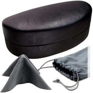 Hard Sunglasses Case - EXTRA LARGE for CURVED FRAMES Black Distressed Leather Like Hard Shell - comes with Microfiber Pouch & Cloth - Oversized XL Large Glasses Case Men and Women (AS517 XL Black) Hard Sunglasses Case - EXTRA LARGE for CURVED FRAMES Black Distressed Leather Like Hard Shell - comes with Microfiber Pouch & Cloth - Oversized XL Large Glasses Case Men and Women (AS517 XL Black)