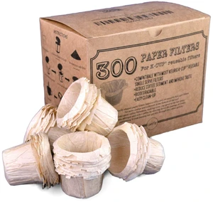 K Cup Paper Filters Disposable for Reusable Coffee Pods, 300 Count | Cleaner coffee with less sediment and fast no-mess cleanup K Cup Paper Filters Disposable for Reusable Coffee Pods, 300 Count | Cleaner coffee with less sediment and fast no-mess cleanup