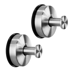 Suction Cup Hooks Suction Shower Hook Bathroom Towel Hanger for Shower Storage Kitchen Utensil Stainless Steel, Brushed Finish, 2PCS Suction Cup Hooks Suction Shower Hook Bathroom Towel Hanger for Shower Storage Kitchen Utensil Stainless Steel, Brushed Finish, 2PCS