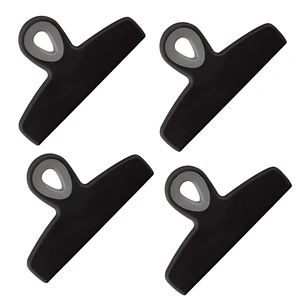 Bag Clips - Heavy Duty Chip Clip and Refrigerator Magnet Clips for Food Storage with Air Tight Seal Grip, Black, Pack of 4 Large Clips Bag Clips - Heavy Duty Chip Clip and Refrigerator Magnet Clips for Food Storage with Air Tight Seal Grip, Black, Pack of 4 Large Clips