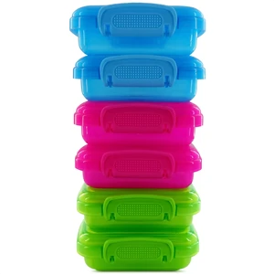 6 Pcs Lock Top Snack Containers with Lids, 4.6 oz, Plastic, 3 Colors | Small Snap Lid Containers, Leak-Resistant TPR Seal, 2 Side Clips; Microwave and Top-Rack Dishwasher Safe; for Sauces & Snacks 6 Pcs Lock Top Snack Containers with Lids, 4.6 oz, Plastic, 3 Colors | Small Snap Lid Containers, Leak-Resistant TPR Seal, 2 Side Clips; Microwave and Top-Rack Dishwasher Safe; for Sauces & Snacks