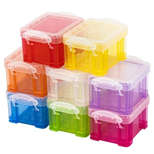 8 Pack Translucent Small Plastic Boxes Mini Desktop Storage Box 3.3" x 2.5" 2" Stackable Organizer Colorful Cosmetic Container with Lid for Jewelry Beads Crafts Accessories 8 Pack Translucent Small Plastic Boxes Mini Desktop Storage Box 3.3" x 2.5" 2" Stackable Organizer Colorful Cosmetic Container with Lid for Jewelry Beads Crafts Accessories