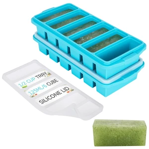 1/2 Cup Silicone Freezer Tray With Lid - Silicone Freezer Molds 2-Pack For meal prep & freezing of various sauces and other dishes, makes 12 perfect 1/2 cup portions cubes,oven and dishwasher safe 1/2 Cup Silicone Freezer Tray With Lid - Silicone Freezer Molds 2-Pack For meal prep & freezing of various sauces and other dishes, makes 12 perfect 1/2 cup portions cubes,oven and dishwasher safe
