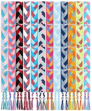 48 Pcs Woven Friendship Bracelets Bulk Adjustable, Everyday Style | Braided String Nepal Boho Thread Bracelets with Sliding Knot Closure for Women Men Birthday Camp Party Favor Concert Fan Gift 48 Pcs Woven Friendship Bracelets Bulk Adjustable, Everyday Style | Braided String Nepal Boho Thread Bracelets with Sliding Knot Closure for Women Men Birthday Camp Party Favor Concert Fan Gift