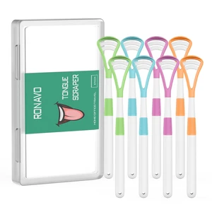 Tongue Scraper (8pcs), Brushing and Scraping for Oral Care, 100% BPA Free Tongue Cleaner with Travel Carry Case for Family, Adults, Kids, Reduce Bad Breath for Oral Hygiene Tongue Scraper (8pcs), Brushing and Scraping for Oral Care, 100% BPA Free Tongue Cleaner with Travel Carry Case for Family, Adults, Kids, Reduce Bad Breath for Oral Hygiene
