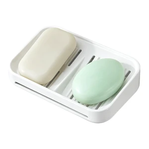 Self-Draining Soap Dish, 2-Compartment Bar Soap Holder | Soap Saver with Magnetic Detachable Tray, Shampoo and Conditioner Bar Holder, ABS Plastic Soap Holder for Shower, White Self-Draining Soap Dish, 2-Compartment Bar Soap Holder | Soap Saver with Magnetic Detachable Tray, Shampoo and Conditioner Bar Holder, ABS Plastic Soap Holder for Shower, White