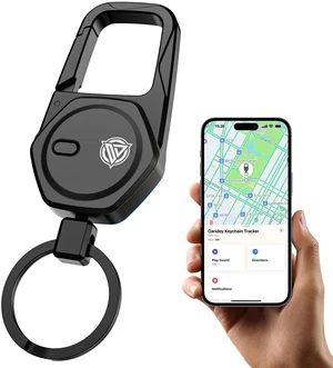 Keychain, Works with Apple Find My Only, Carabiner Car Key Chain with GPS Tracker, Heavy Duty Key Finder for Luggage, Anti-Lost Key Tracker with 2-Year Battery Life, High-Precision, Black Keychain, Works with Apple Find My Only, Carabiner Car Key Chain with GPS Tracker, Heavy Duty Key Finder for Luggage, Anti-Lost Key Tracker with 2-Year Battery Life, High-Precision, Black