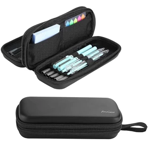 2-Layer Hard Pencil Case, Large Capacity Storage Box Pouch, Black | Stationery Holder Organizer with Zipper Fits Pens Desk Office & School Supplies 2-Layer Hard Pencil Case, Large Capacity Storage Box Pouch, Black | Stationery Holder Organizer with Zipper Fits Pens Desk Office & School Supplies