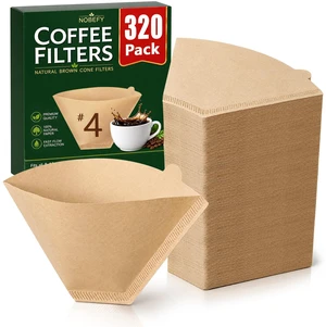 320 Count #4 Cone Coffee Filters for 8-12 Cup Drip Coffee Makers | Natural Unbleached coffee filters #4,Coffee Filter Paper for Ninja,Pour Over Coffee Drippers 320 Count #4 Cone Coffee Filters for 8-12 Cup Drip Coffee Makers | Natural Unbleached coffee filters #4,Coffee Filter Paper for Ninja,Pour Over Coffee Drippers