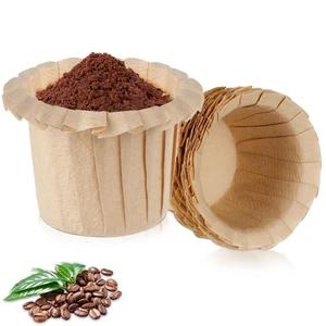 Disposable K Cup Paper Coffee Filters, 300 Count Replacement Paper Filters | Heavyweight paper, Tear Resistant, Easy to Fill & Clean, 100% Virgin Wood Pulp, Unbleached, Fits all Short Reusable K Cups Disposable K Cup Paper Coffee Filters, 300 Count Replacement Paper Filters | Heavyweight paper, Tear Resistant, Easy to Fill & Clean, 100% Virgin Wood Pulp, Unbleached, Fits all Short Reusable K Cups